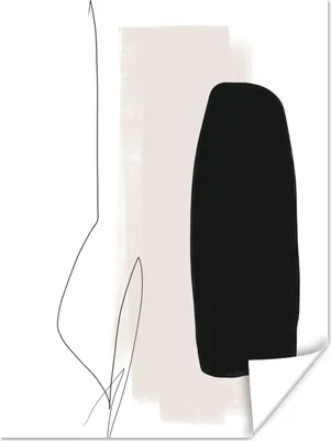 Produktbild von MuchoWow® Poster Malerei - Linienkunst - Abstrakt 90x120 cm - Wohnzimmer