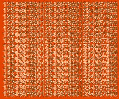 Image de Autocollants chiffres autocollants 1 cm Autocollants orange brillant.