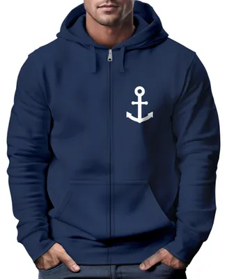 Produktbild von Zip-Hoodie Herren Sweatjacke mit Kapuze Anker Logo Print Männer Fashion Streetstyle Neverless® navy XXL