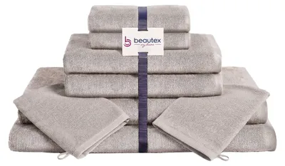 Produktbild von BEAUTEX Handtuch-Set Premium Frottier Sets, 100% Baumwolle 550g/m²,Sandgrau,Set: 2 Hand-, 2 Badetücher