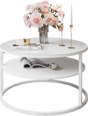Produktbild von Runder Couchtisch CIRI GLASS mit Ablage