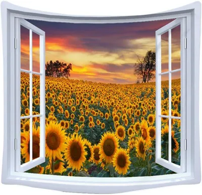 Obrázok produktu pre Nástenná dekorácia s motívom prírodnej krajiny, 150x150 cm, polyester, vhodná do kancelárie a spálne