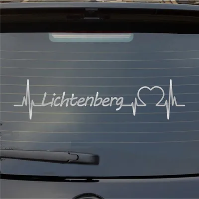 Produktbild von Heckscheibenaufkleber Lichtenberg Herzschlag Puls Stadt Liebe 55x13 cm Silber Auto Aufkleber Sticker