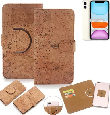 Produktbild von K-S-Trade Handy Hülle Schutz Hülle kompatibel mit Apple iPhone 11 Handyhülle Schutzhülle Korkhülle Kork-Hülle 1x