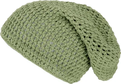 Produktbild von Beanie, Baumwoll-Häkelmütze - Grün, Uni, Baumwolle, Hüte, Mützen