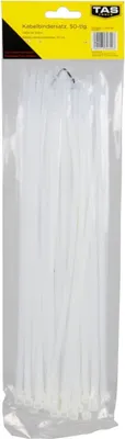 Produktbild von Kabelbinder weiß 50-teilig 300mm Kabelstrapse Kunststoffstreifen Verbinder