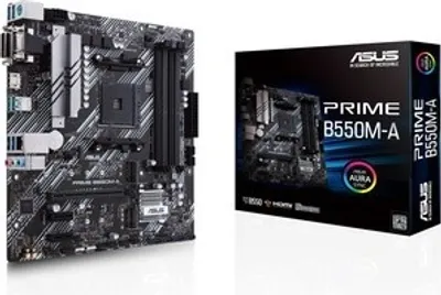 Produktbild von ASUS PRIME B550M-A, AMD, Sockel AM4, AMD Ryzen 3000 Series, DDR4-SDRAM, 128 GB, DIMM