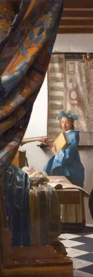 Produktbild von Johannes Vermeer Kunstdruck Bild - Die Malkunst, 1666 (158 x 53 cm)