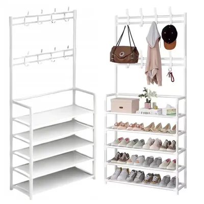 Immagine prodotto di Appendiabiti, scarpiera, scaffale verticale - bianco