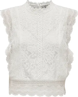Image de Only Top à carreaux sans manches en dentelle Femme