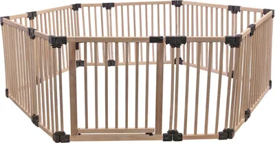 Produktbild von Safetots HolzSpielbereich, Sechseck, 6 x 120cm, Naturholz, 76cm Hoch