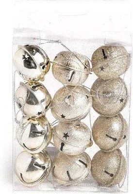 Produktbild von Glocken Metallglocken Weihnachten Baumschmuck gold 12 tlg