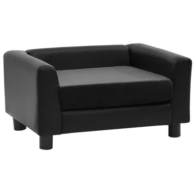 Produktbild von vidaXL Hundesofa Schwarz 60x43x30 cm Plüsch und Kunstleder