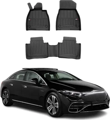 Image de 2021-2025 Mercedes EQS Liftback V297 Tapis de sol TPE noir 3 pcs