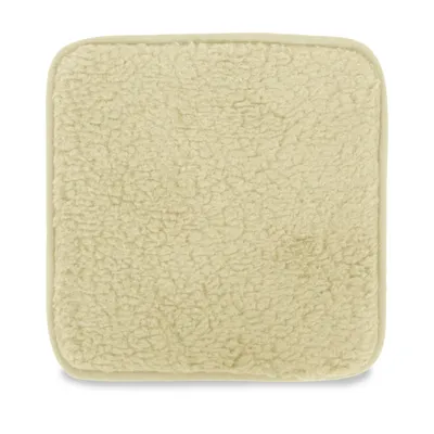 Obrázek produktu pro Polštářek na židli ( krémový ) vzhled jehněčí vlny 37 cm x 37 cm x 4 cm - certifikováno Oeko-Tex - polštářek na židli hladký, polštářek na židli Sherpa