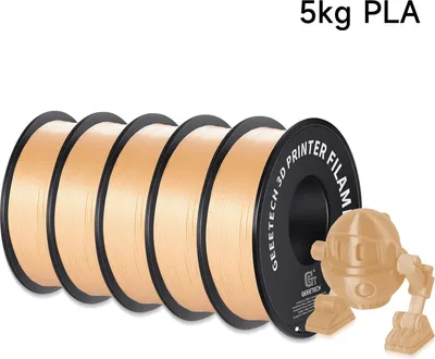 Obrázek produktu pro Filament pro 3D tiskárny – PLA 1,75 mm – cívka 5 kg – tolerance rozměrů ±0,03 mm – vhodný pro většinu FDM tiskáren – pískově zlatá