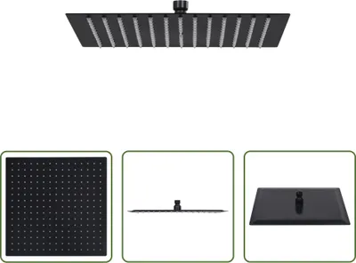 Produktbild von The Living Store Regenbrause Edelstahl 40x40 cm Quadrat Schwarz
