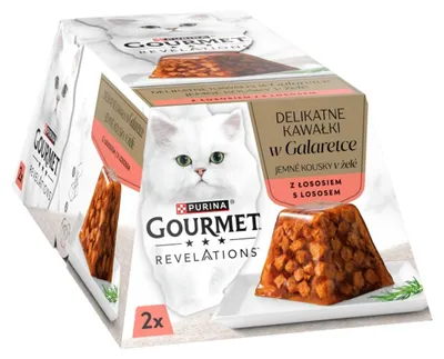 Zdjęcie produktu dla PURINA GOURMET Revelations mokra karma dla kota Łosoś w galaretce 2X57g