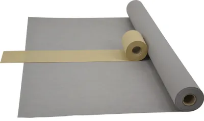 Produktbild von Sensalux Kombi-Set 1 Tischdeckenrolle 1,5m x 25m grau + Tischläufer 15cm beige