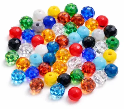 Glasperlen, facettiert, 4 mm, 500 Stück, bunt gemischt, zum Auffädeln