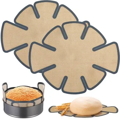 Immagine prodotto di Stampi in silicone per la panificazione, set da 2 pezzi, lavabili, sicuri, con rivestimento antiaderente, forme rotonde 46x37 cm