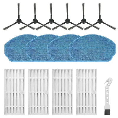 Image de Pièces de rechange, kit d'accessoires pour aspirateur Conga 999 Origin X-Treme : 6 brosses, 4 filtres, 4 chiffons de nettoyage, 1 brosse de nettoyage