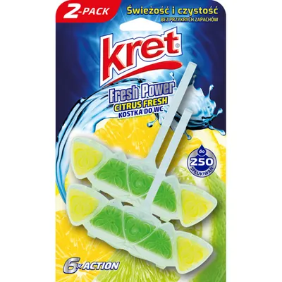 Produktbild von Kret Toilettenstein Citrus Fresh Power Fresh 2 x 40 g