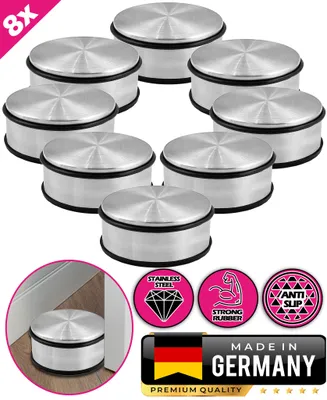 Produktbild von 8x Türstopper Edelstahl massiv - Schwerer Türstopper Boden 1,2 Kg/Stk., Door Stopper im modernen Design versehen mit Gummiring zum Schutz der Türen