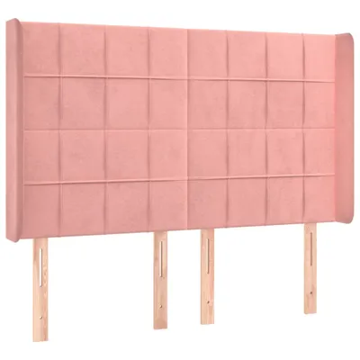 Produktbild von vidaXL Kopfteil mit Ohren Rosa 147x16x118/128 cm Samt