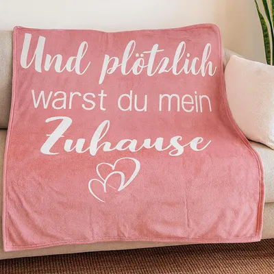 Produktbild von Wohndecke 130x160cm ( Rosa ), Kuscheldecke für Wohnzimmer, Flanelldecke als Geschenk, antistatischer Sofaüberwurf  für Geburtstag, Valentinstag
