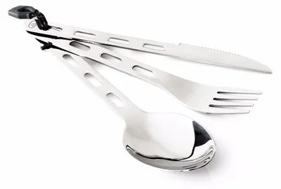 Immagine prodotto di GSI Outdoors set di posate in acciaio inox 3 pezzi, 94 g, argento; 61003