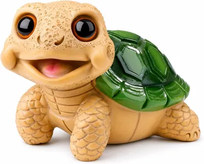 Imagen del producto de Decoración para jardín con forma de tortuga, pintada a mano, 13 cm, para uso en exteriores