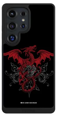 Produktbild von NIVOCASE Handyhülle für Samsung Galaxy S25 Ultra  Hülle NIVOpure Case Schwarz Drache Gothic Rot