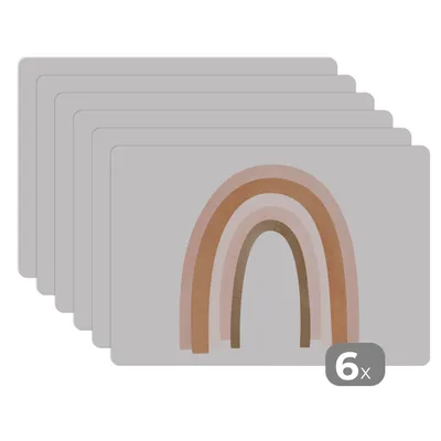 Obrázok produktu pre MuchoWow® Podložky Sada 6 umývateľných podložiek 45x30 cm Abstraktné - Umenie - Regenboog - Patroon - Podložka na stôl Podložka protišmyková a odolná voči teplu - Podložka na stôl - Podložka na stôl - Odolná voči teplote