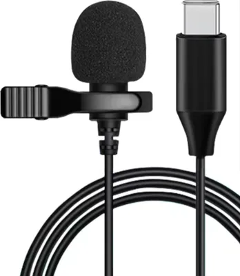 Immagine prodotto di Microfono a clip USB-C Microfono lavalier a clip per fotocamera DJI, smartphone e telefono cellulare