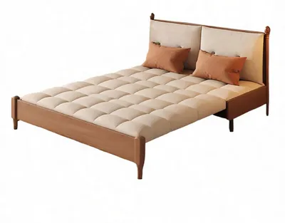 Zdjęcie produktu dla Luksusowa beżowa rozkładana sofa – nowoczesna tapicerowana sofa z funkcją spania