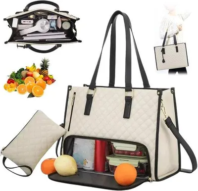 Produktbild von Isolierte Lunchtas 15,6 Zoll, Damenhandtas, 2-in-1, für Arbeit, Schule