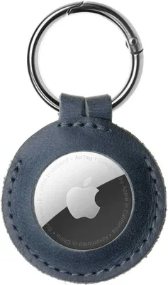 Zdjęcie produktu dla Stałe etui z prawdziwej skóry dla Apple AirTag, niebieskie