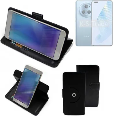 Produktbild von K-S-Trade® Case Schutzhülle Handyhülle kompatibel mit Honor Magic5 Flipcase Smartphone Cover Handy Schutz Tasche Klapphülle Walletcase schwarz