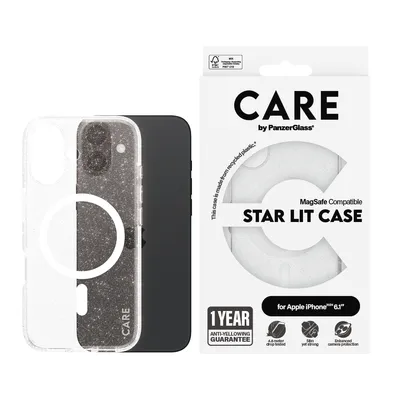 Zdjęcie produktu dla PanzerGlass CARE™ by ® Urban Combat Case Star Lit w. White MagSafe iPhone 16, Pokrowiec, Apple, Apple - iPhone 16, Przezroczysty