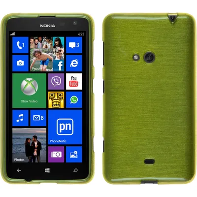 Produktbild von PhoneNatic Case kompatibel mit  Nokia Lumia 625 - pastellgrün Silikon Hülle brushed + 2 Schutzfolien