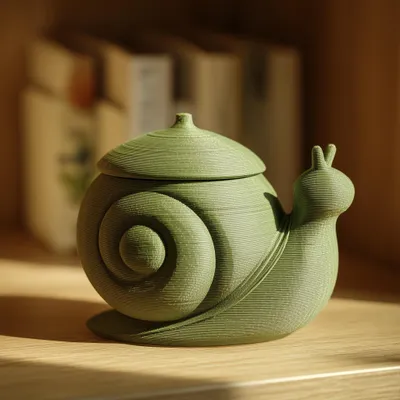 Productafbeelding van Decords 3D-urn voor huisdieren – Slakken-gedenkurn met deksel, 25 cm