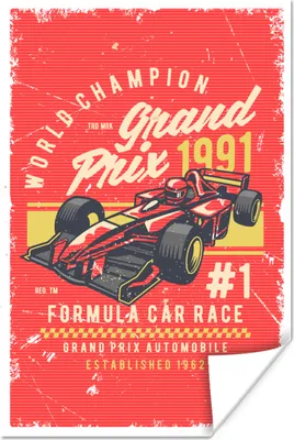 Produktbild von MuchoWow® Poster Mancave - Formel 1 - Rennwagen - Retro 20x30 cm - Papierdruck