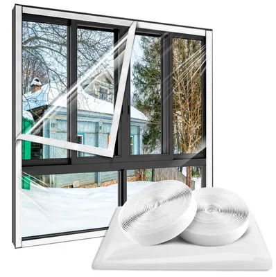 Produktbild von Solidchoice – Fensterisolierfolie-Set für den Winter, 120 x 160 cm, selbstklebend