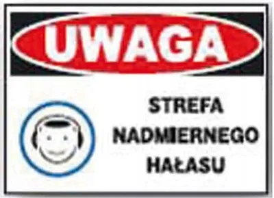 Obrázek produktu pro Strefa nadmiernego hałasu - tablica 250x350 znak informacyjny BHP płyta PCV