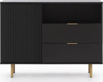 Produktbild von Marmex Möbel Kombikommode NUBIA 01 schwarz Moderne Kommode mit Schubladen für Wohnzimmer