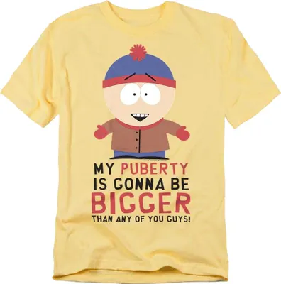 Image de South Park - "Puberty" T-Shirt für Herren/Damen Uni TV29339 (3XL) (Bananencreme)