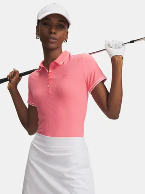 Produktbild von Under Armour Damen UA Drive Chill Kurzarm-Poloshirt – Rosa XS