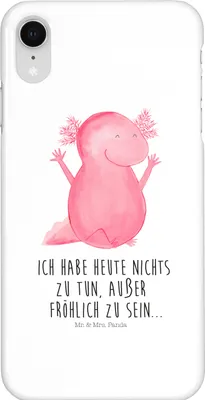 Produktbild von Mr. & Mrs. Panda Iphone XR Handyhülle Axolotl Hurra - Weiß - Geschenk, Schwanzlurch, Lurch, Motivation, Handy Case, Premium Kunststoff