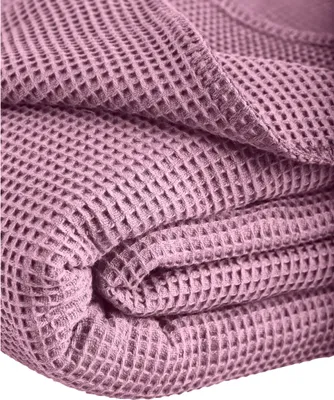 Produktbild von Waffelpique-Decke Wohndecke Sommerdecke la Diva mit Ziersticheinfassung